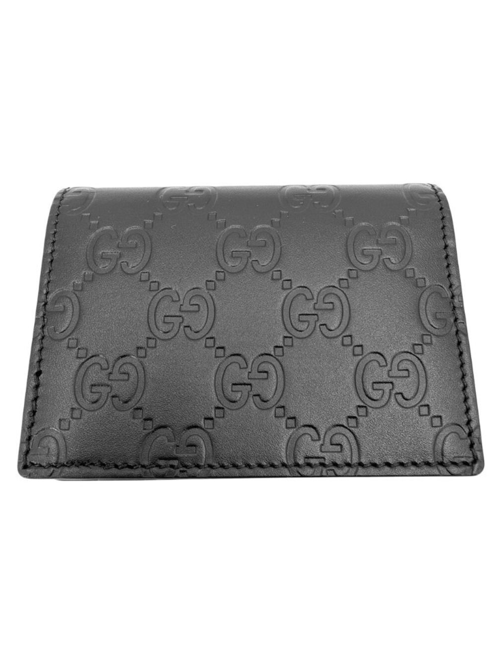 Gucci Card Case Guccissima Business Regular Era Holder GG Leather Black